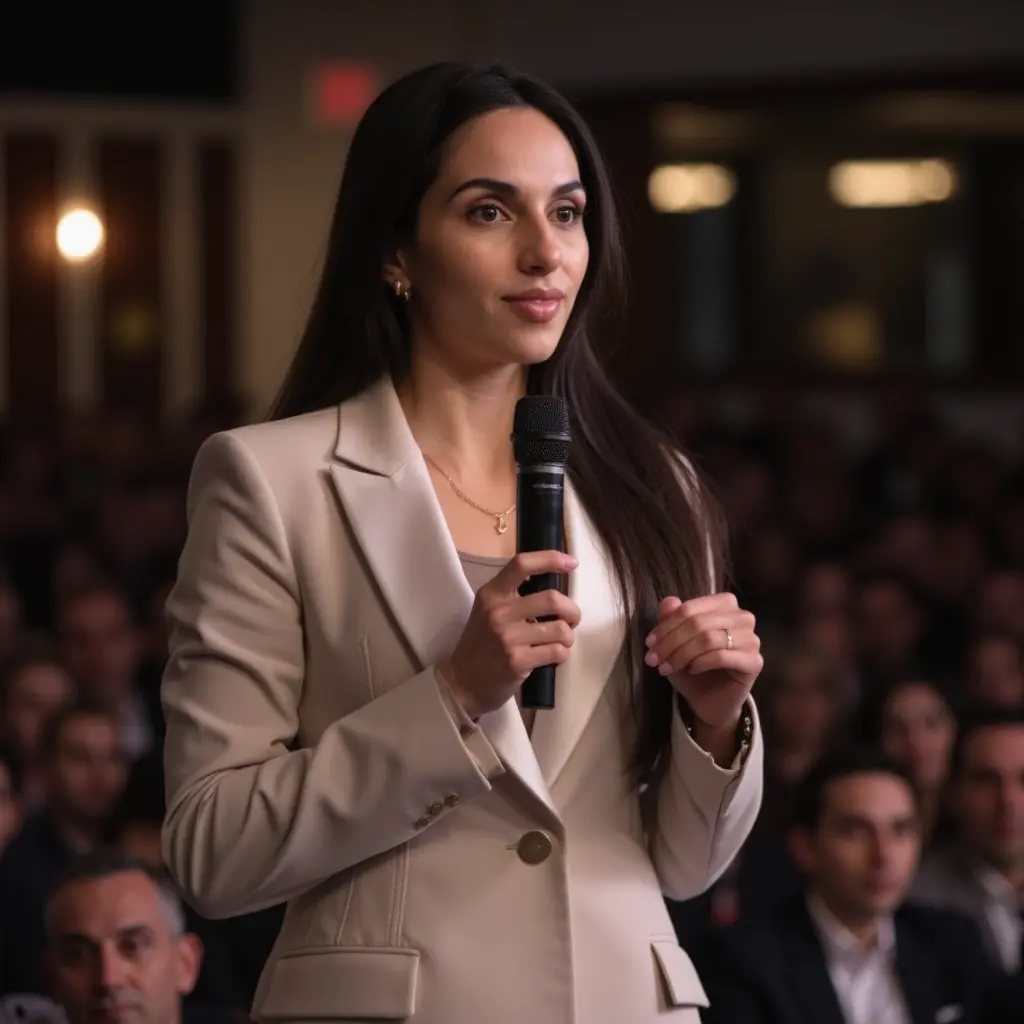 Мария Ранчинска говори пред публика